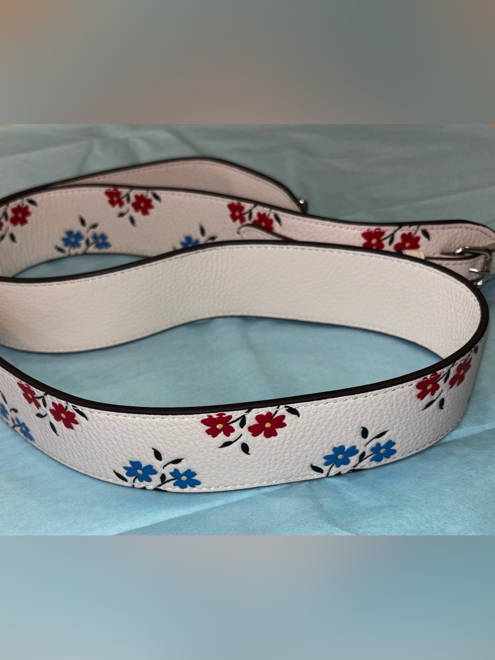 Coach Leather Purse Strap With Floral Print CU241 New - Picture 7 of 13
